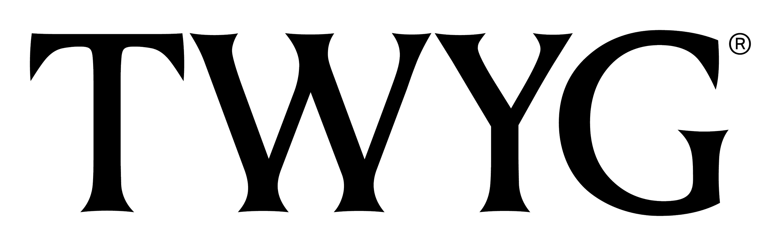 Logo of the company TWYG in stylized black outline text.