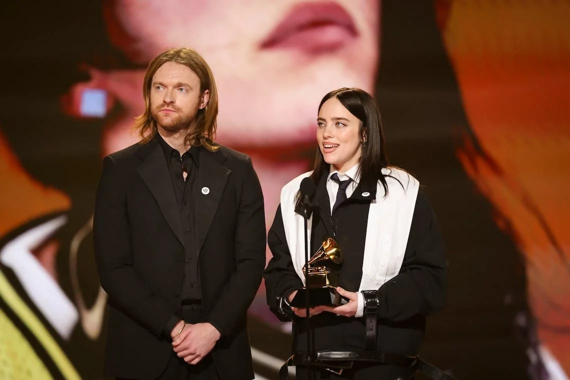 Billie Eilish and Finneas receive the award for Song of the Year at The 68th Annual GRAMMY Awards.
