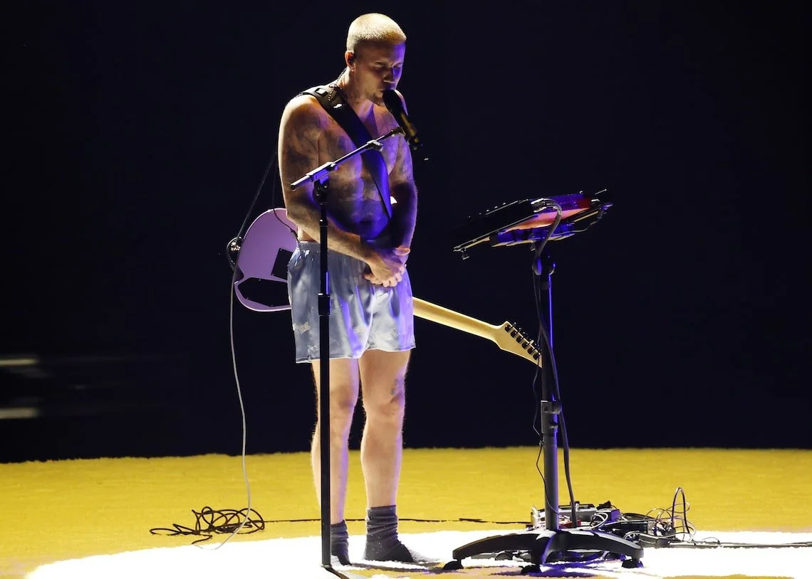Justin Bieber performs onstage during the 68th GRAMMY Awards.
