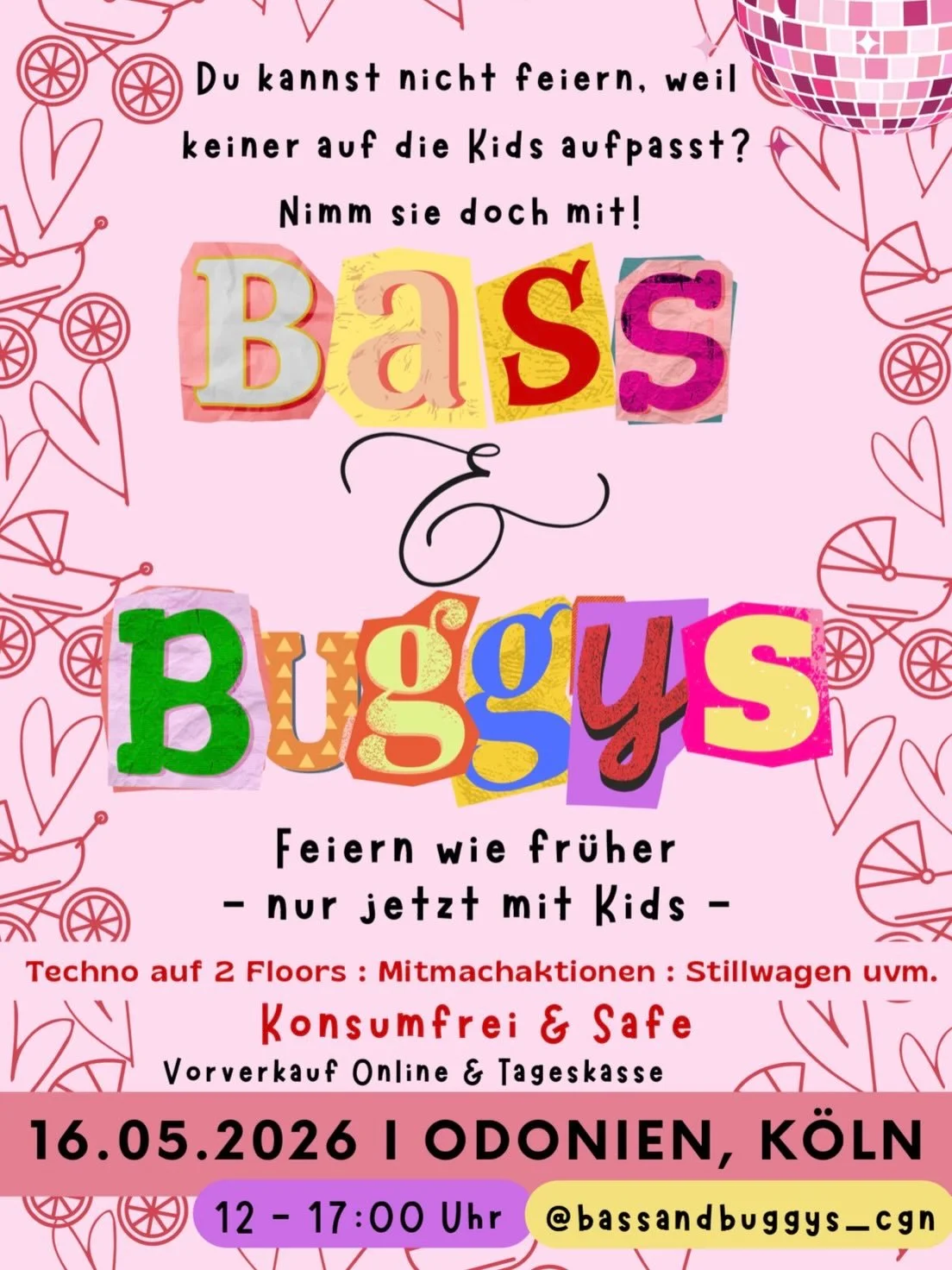 Empfehlung von Herzen 🩷🧡💛💃🏼🪩

Vor ein paar Tagen habe ich die liebe Angela kennengelernt &ndash; eine junge Mama aus K&ouml;ln, die gerade etwas richtig Besonderes auf die Beine stellt:
die erste Bass &amp; Buggy Party.

Und genau daf&uuml;r sc
