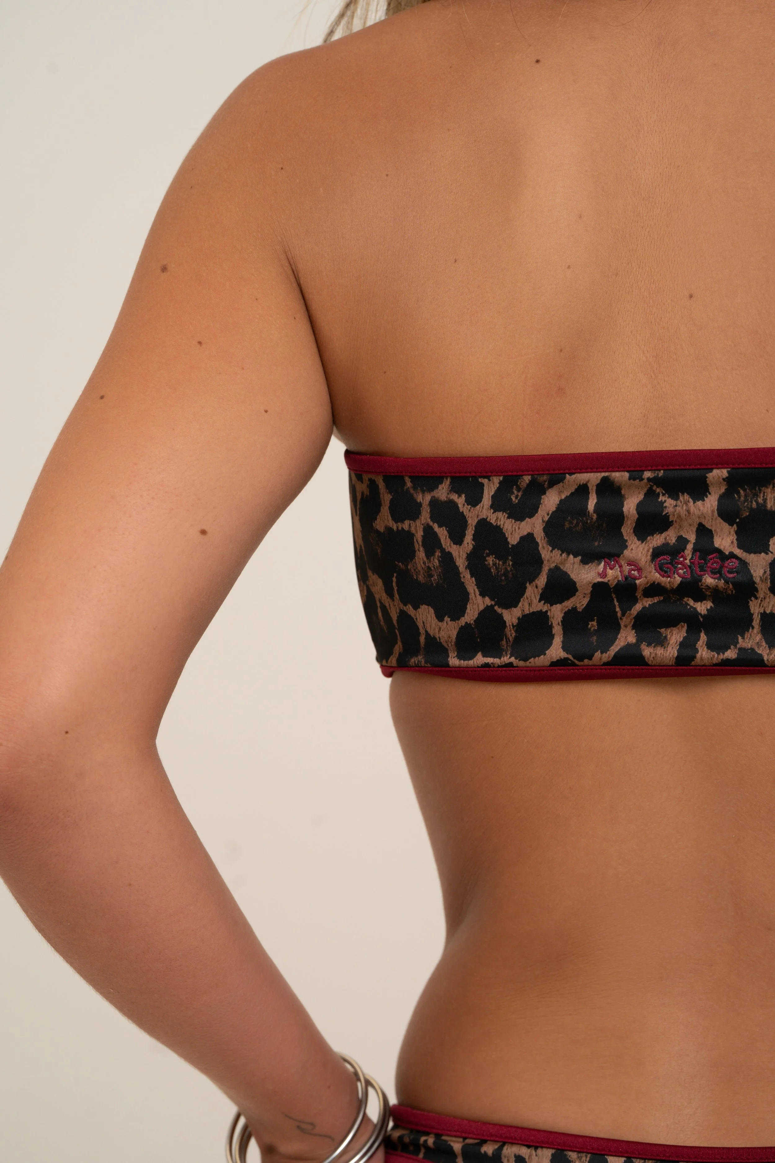 Broderie ma gâtée sur haut bandeau léopard femme Le SelvaggioLe Selvaggio
