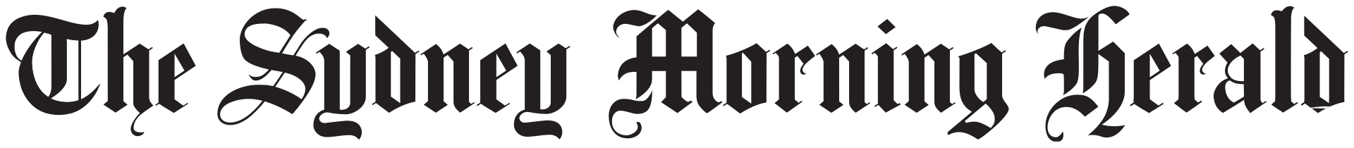 The Sydney Morning Herald logo in black Gothic font.