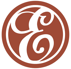 Stylized Coca-Cola logo in brown and white