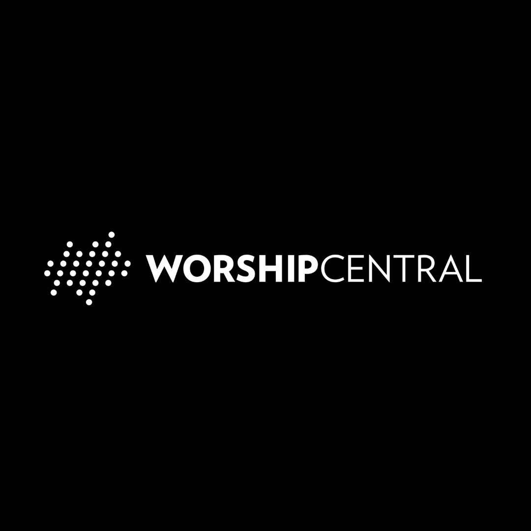 Black background with a logo and the words "WORSHIP CENTRAL" in white text.