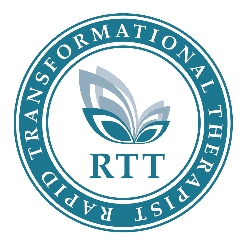 Circular logo with a stylized butterfly or plant design in the center, surrounded by the text 'RE-TRAINING AND REHABIST P.' and 'TRAINING AND REHABILITATION' around the perimeter. The acronym 'RTT' is below the design.
