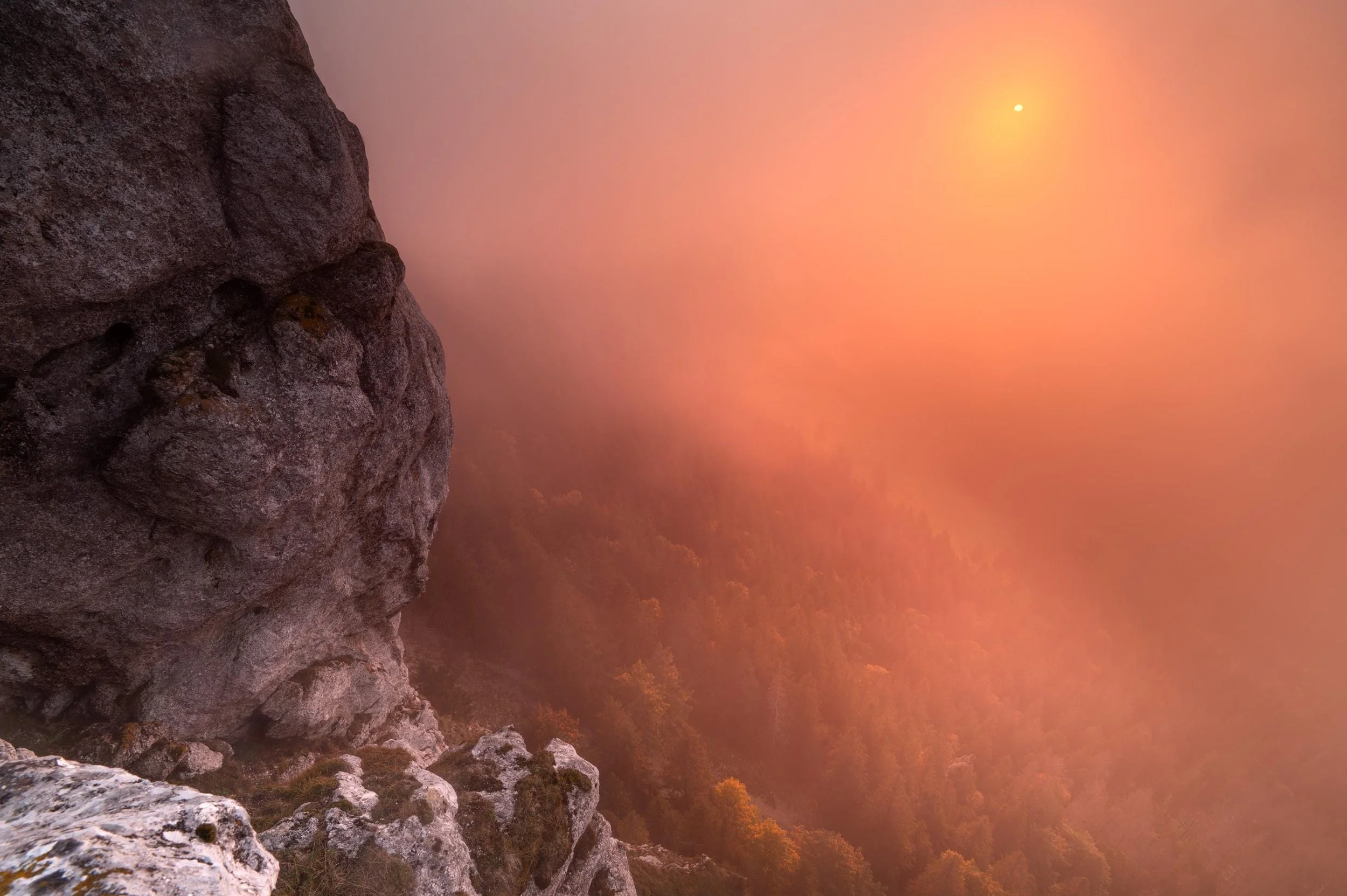 Coucher de soleil dans le Jura