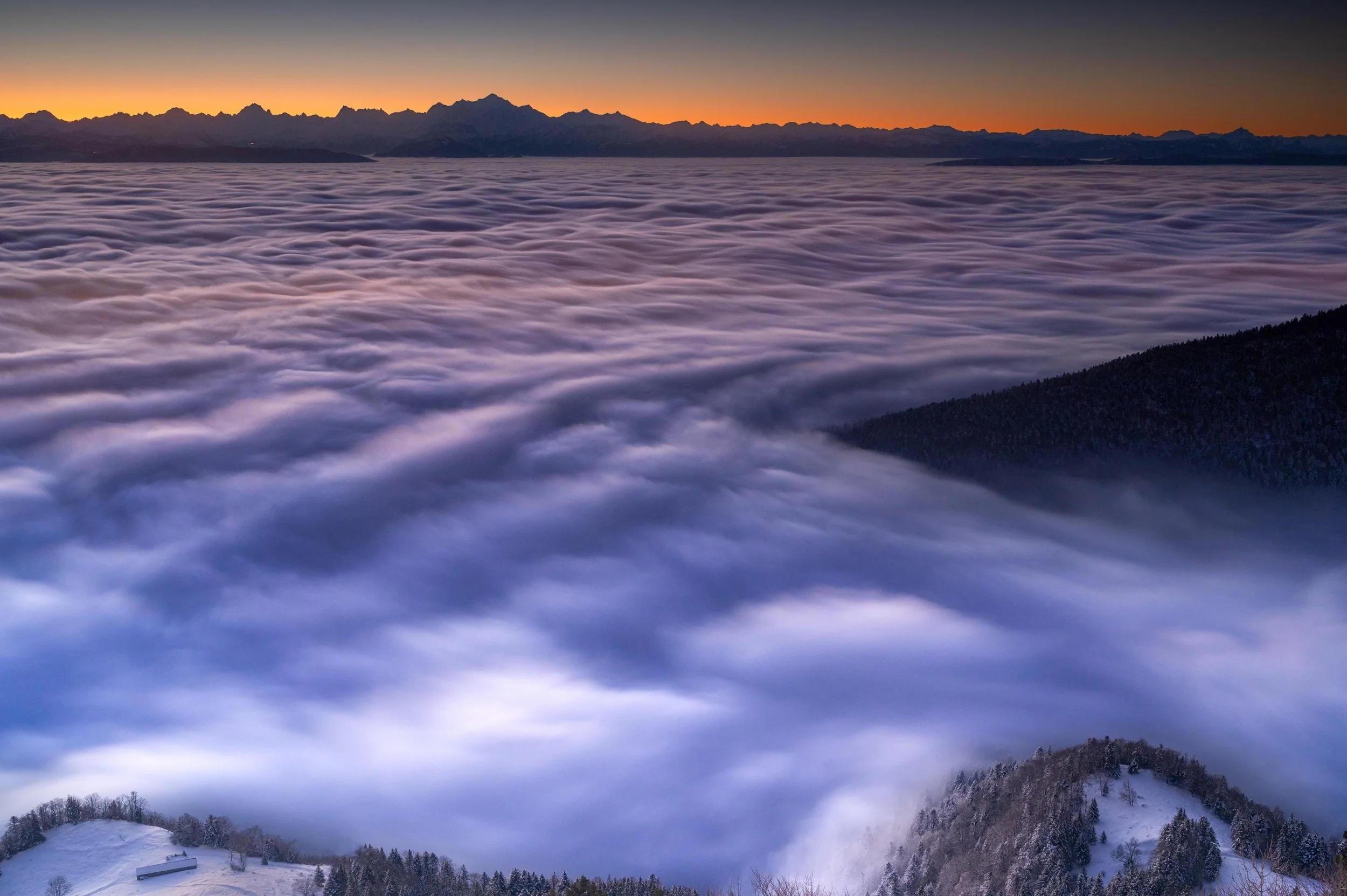 Mer de nuages depuis le Jura