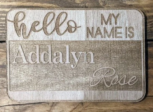 Custom Name New Baby Introduction Sign - Hello my name is!
