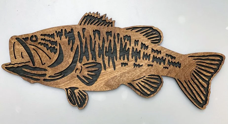 Largemouth Bass Wooden Wall Home Decor