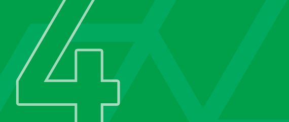 Green background with a white outline of the number 4.