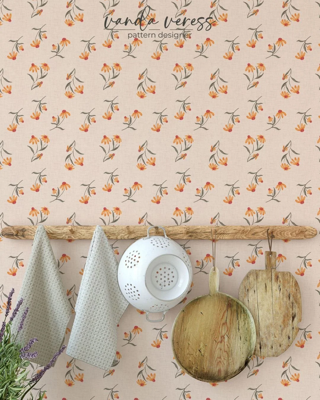 I always love seeing how these patterns transform a space beyond fabric&hellip;⁣
As wallpaper, they create such a gentle, inviting atmosphere &mdash; soft, slightly vintage, and full of quiet charm.⁣
⁣
They work beautifully in kitchens, nurseries, or