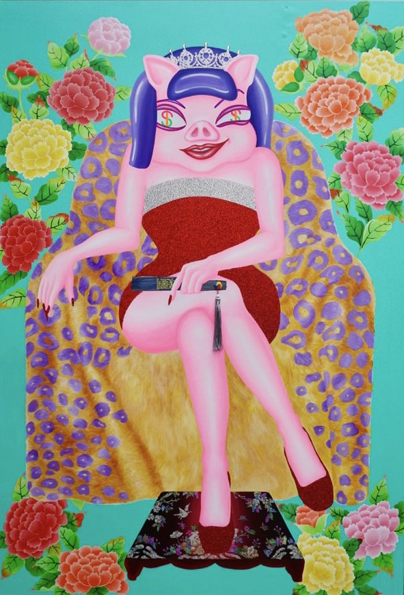 Feasting on the Throne ,  2023  (105x150cm)