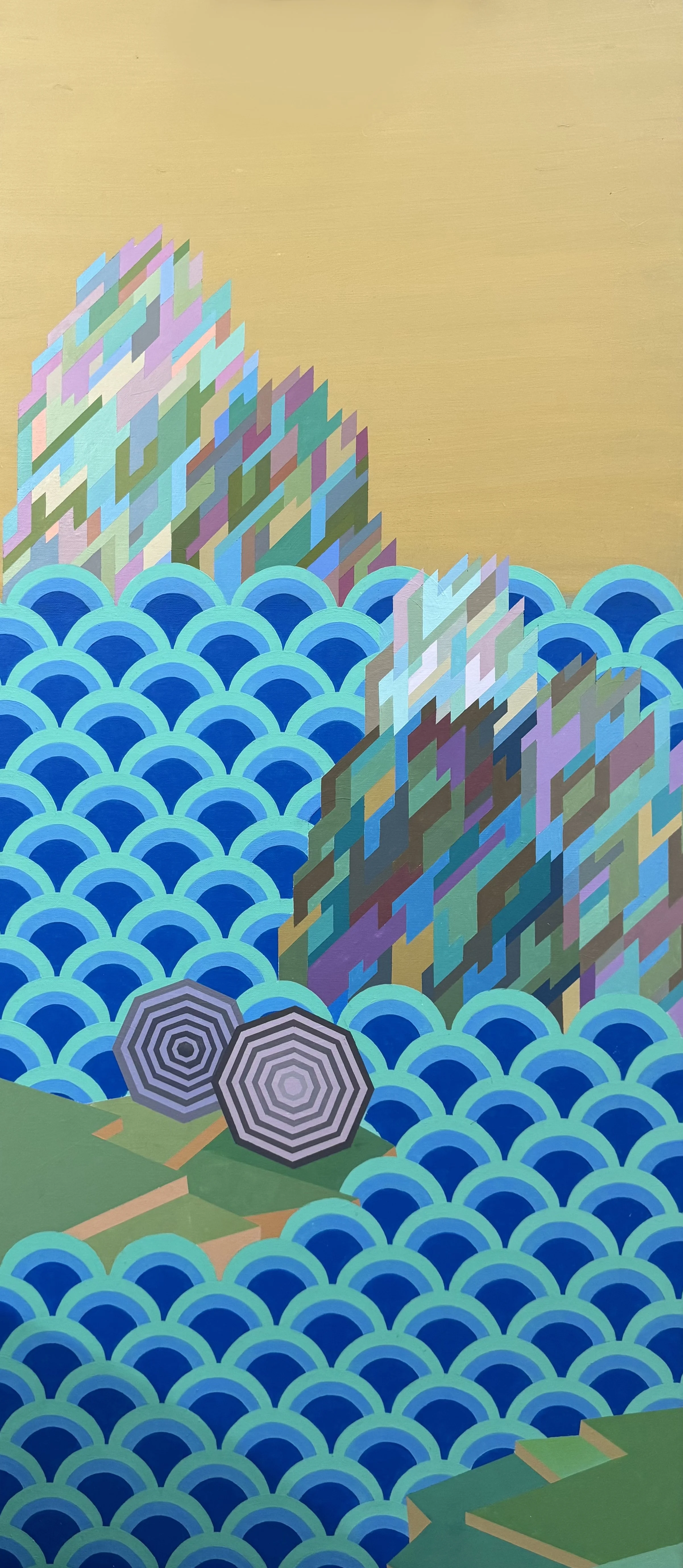 Optical Tide (after Riley) , 2025 (50x110cm)