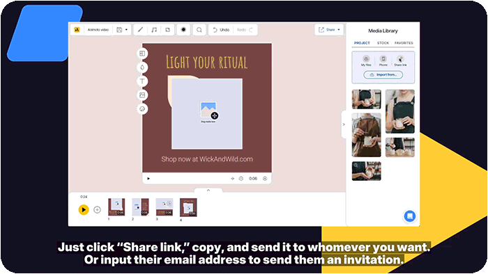 Animoto UI email hero
