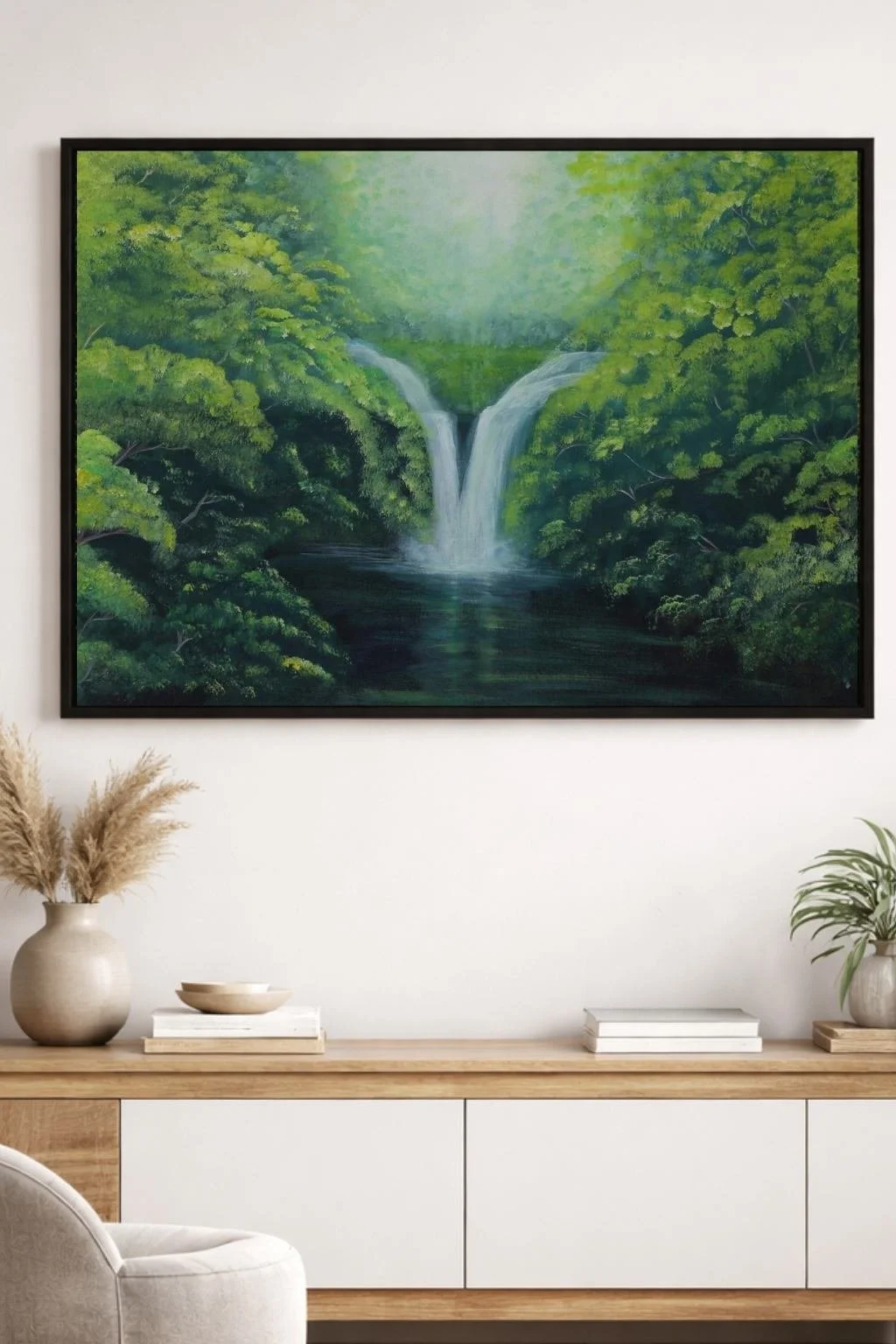 green-forest-waterfall-wall-art-black-frame.jpg