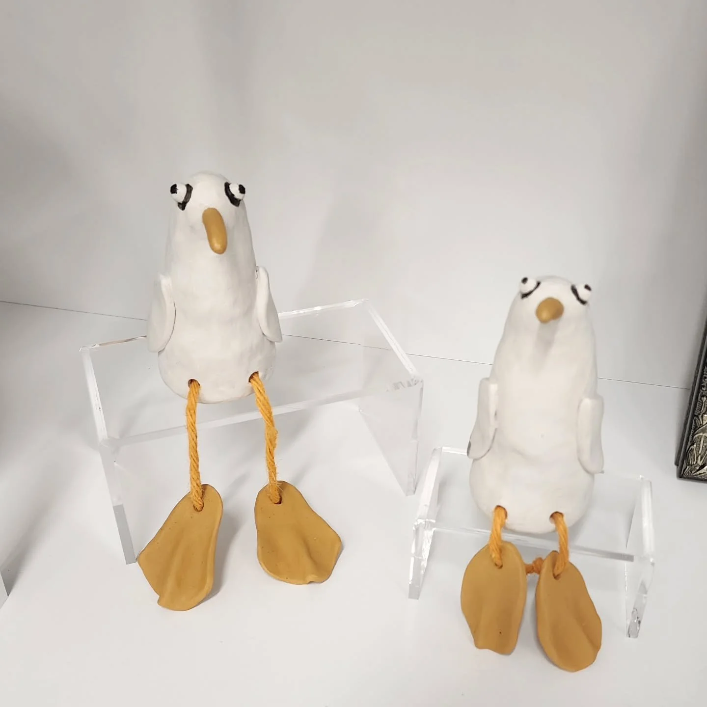 My Seaguins have made an appearance once again! These little guys had been waiting for over 6 months til I made the time to glaze them. It's been a busy time but I couldn't have an exhibition without them. 

When I first started pottery last year I w