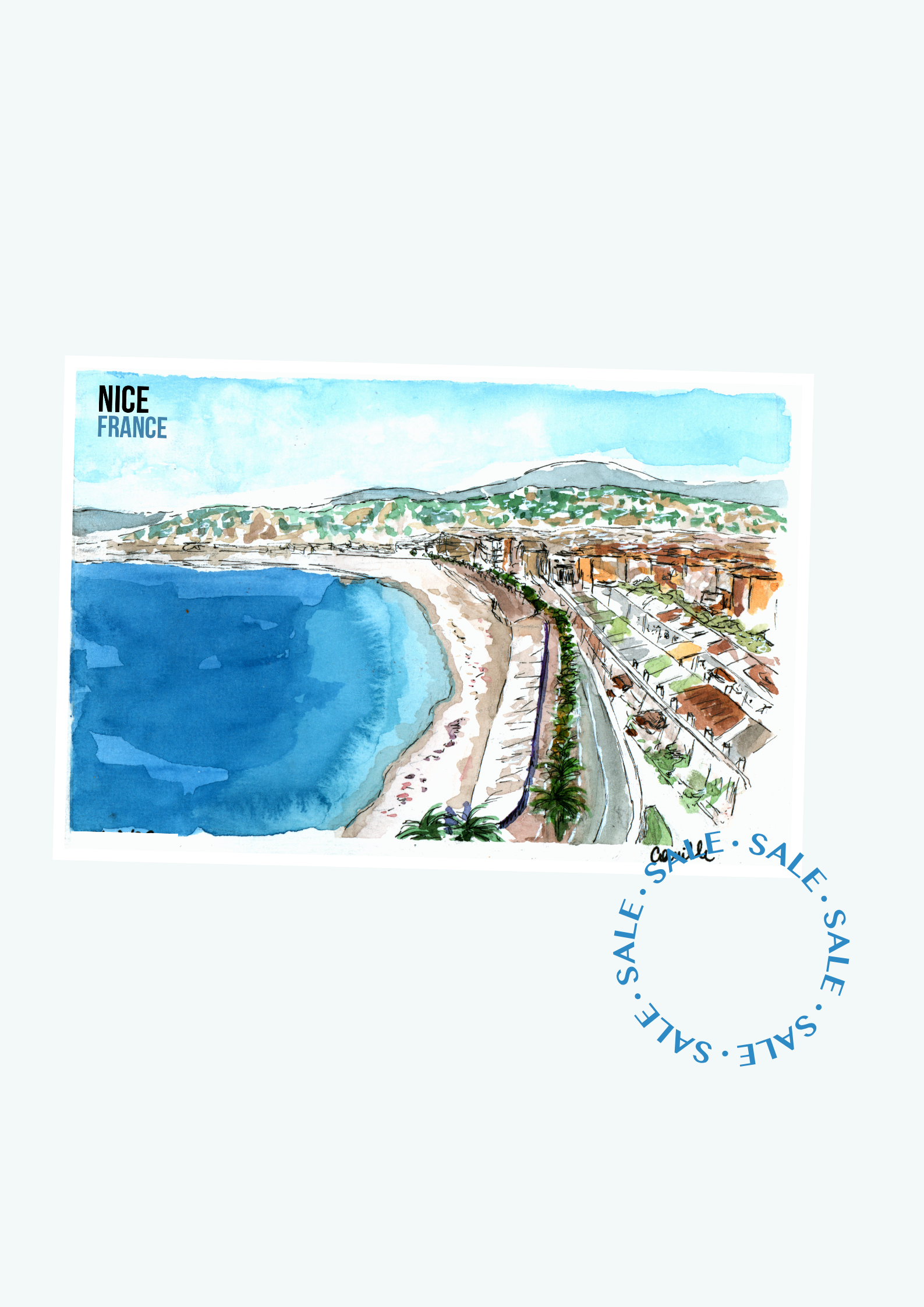 Carte postale illustrée — Vue de Nice