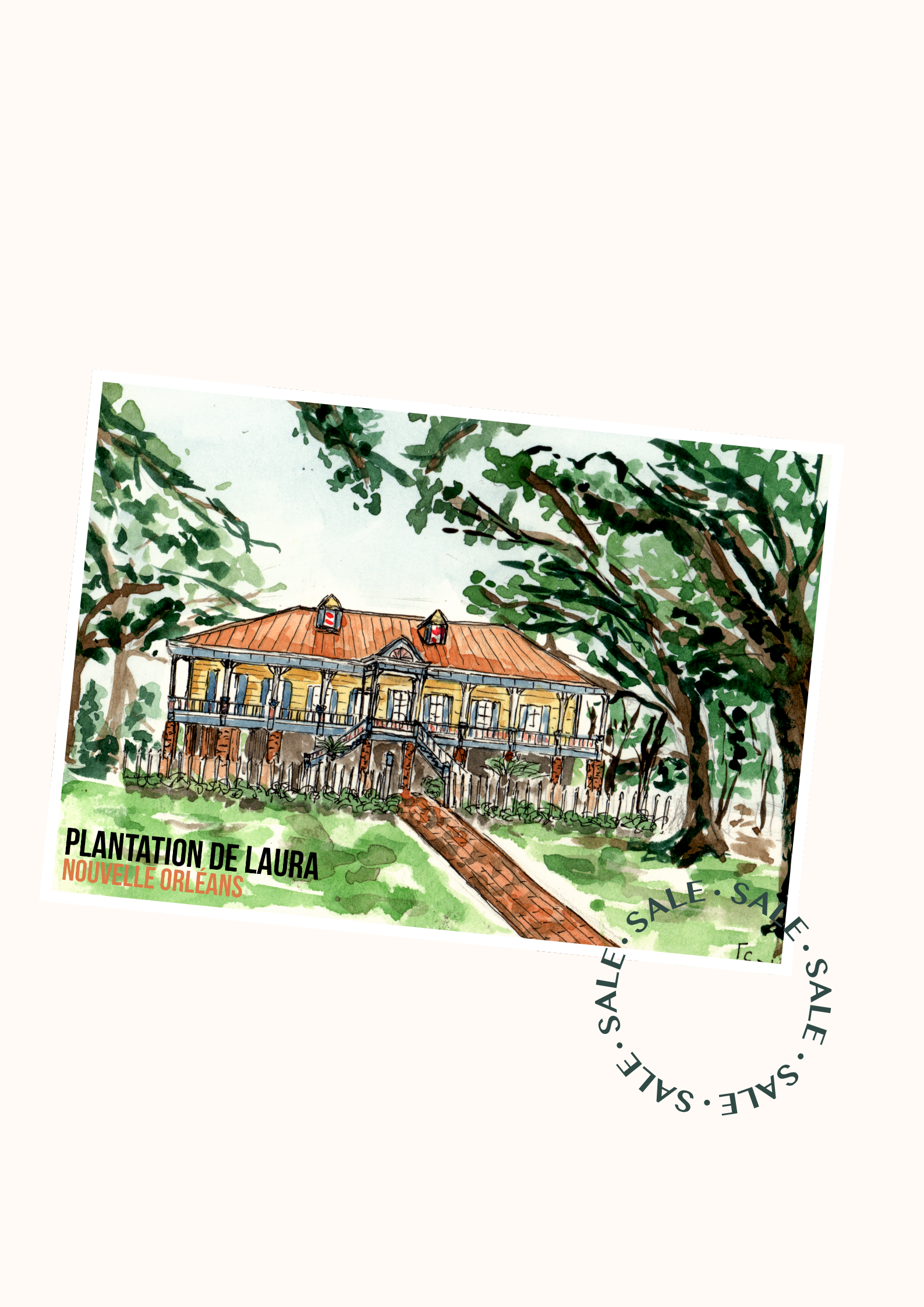 Carte postale illustrée - Plantation de Laura, Nouvelle-Orléans