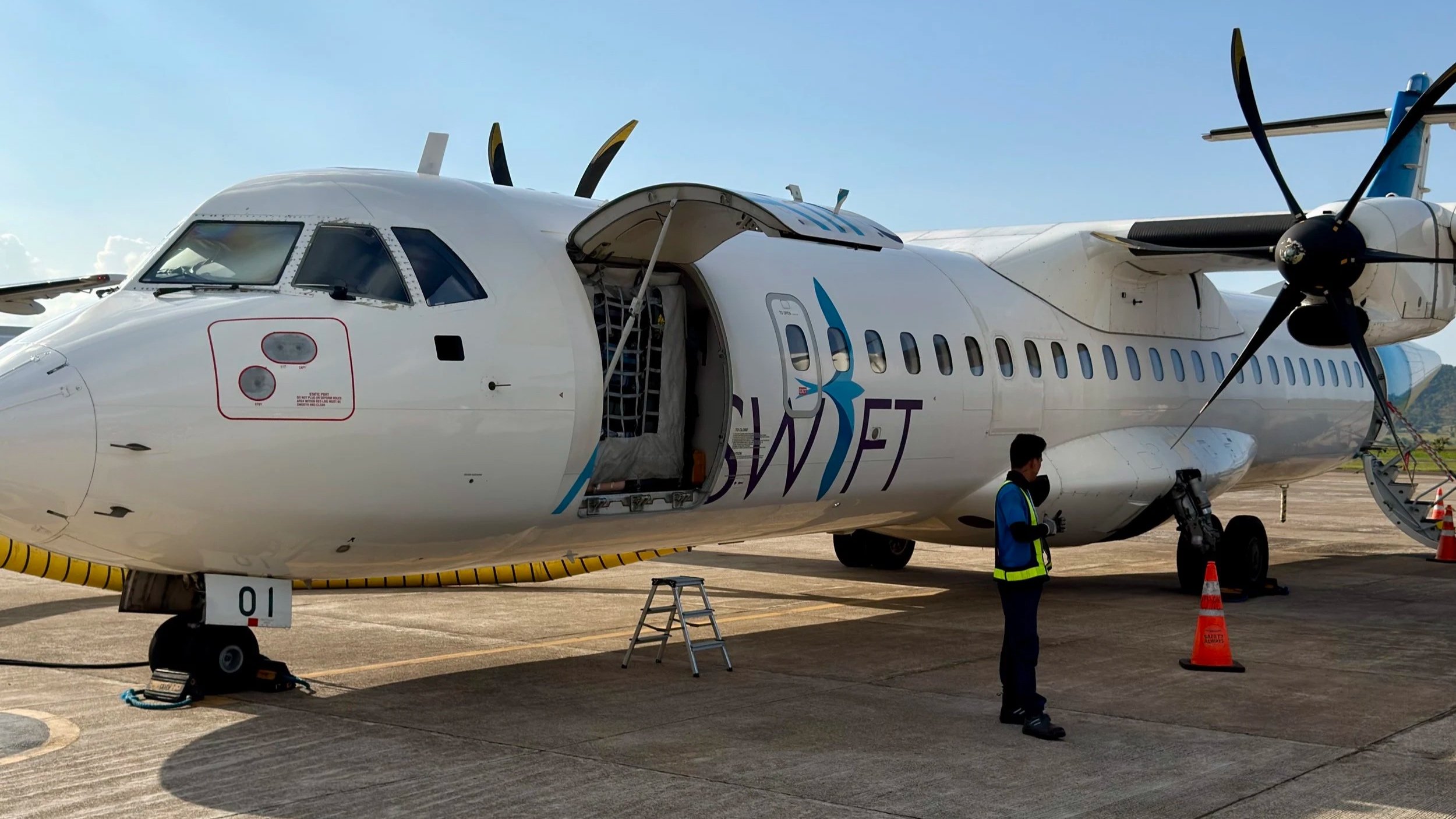Air Swift at Conon airport before departure to Clark Airport, Manila