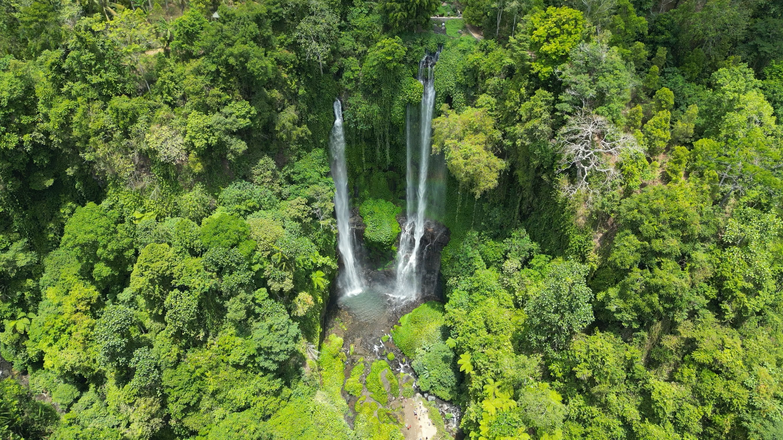 Drone shot Sekumpul waterfalls, Lemukih, Bali