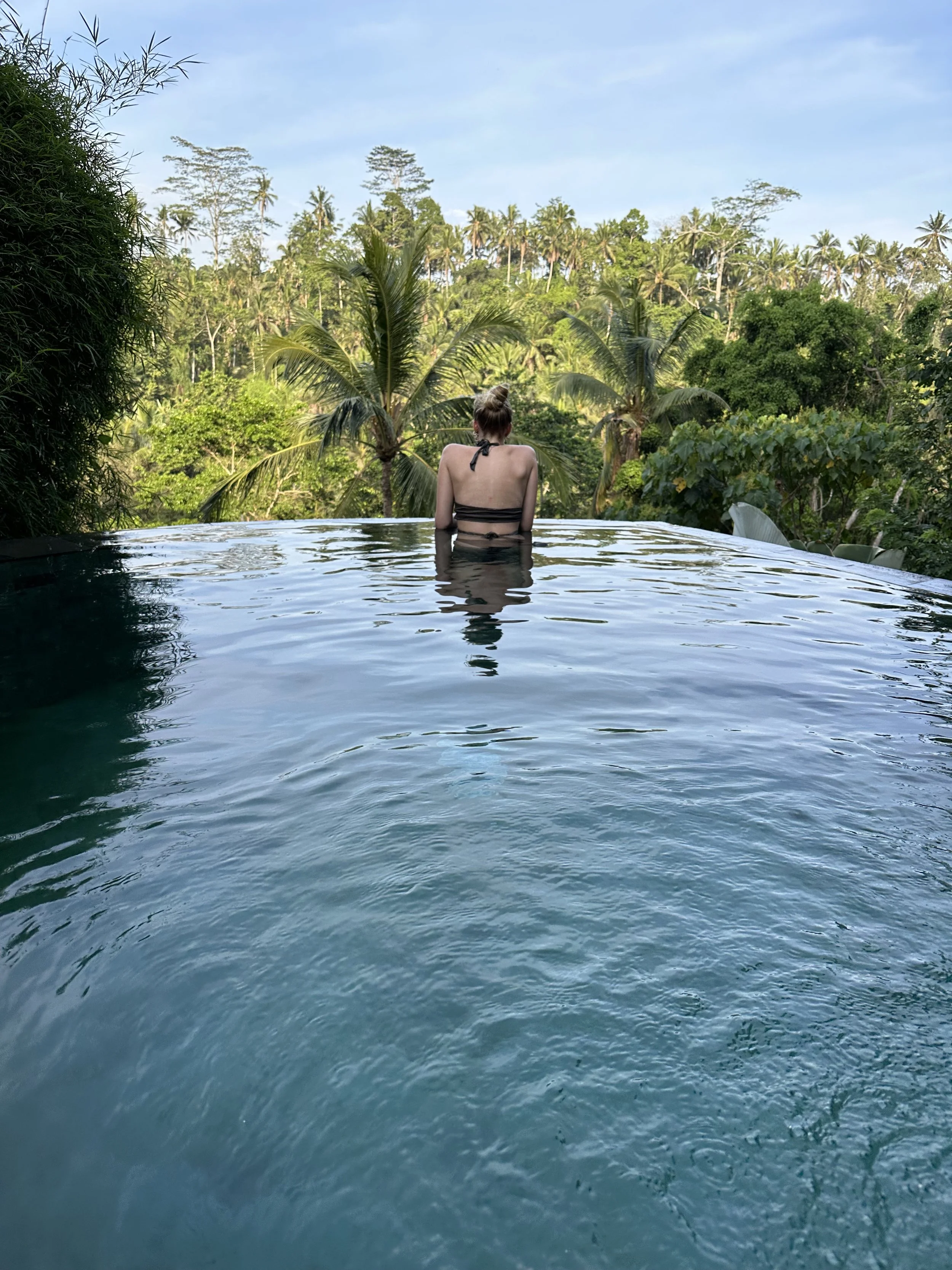 The jungle private pool view at Jannata Resort, Ubud.