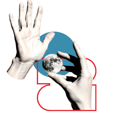Hands holding a globe, symbolizing changemakers building change together