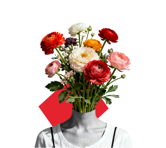 Person with flowers, representing growth and community in Spoko HUB