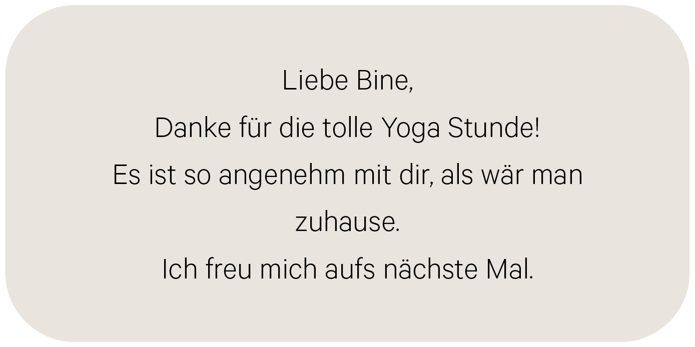 Kundenstimme über Yoga und achtsame Körperarbeit bei Rasatma in Salzburg.