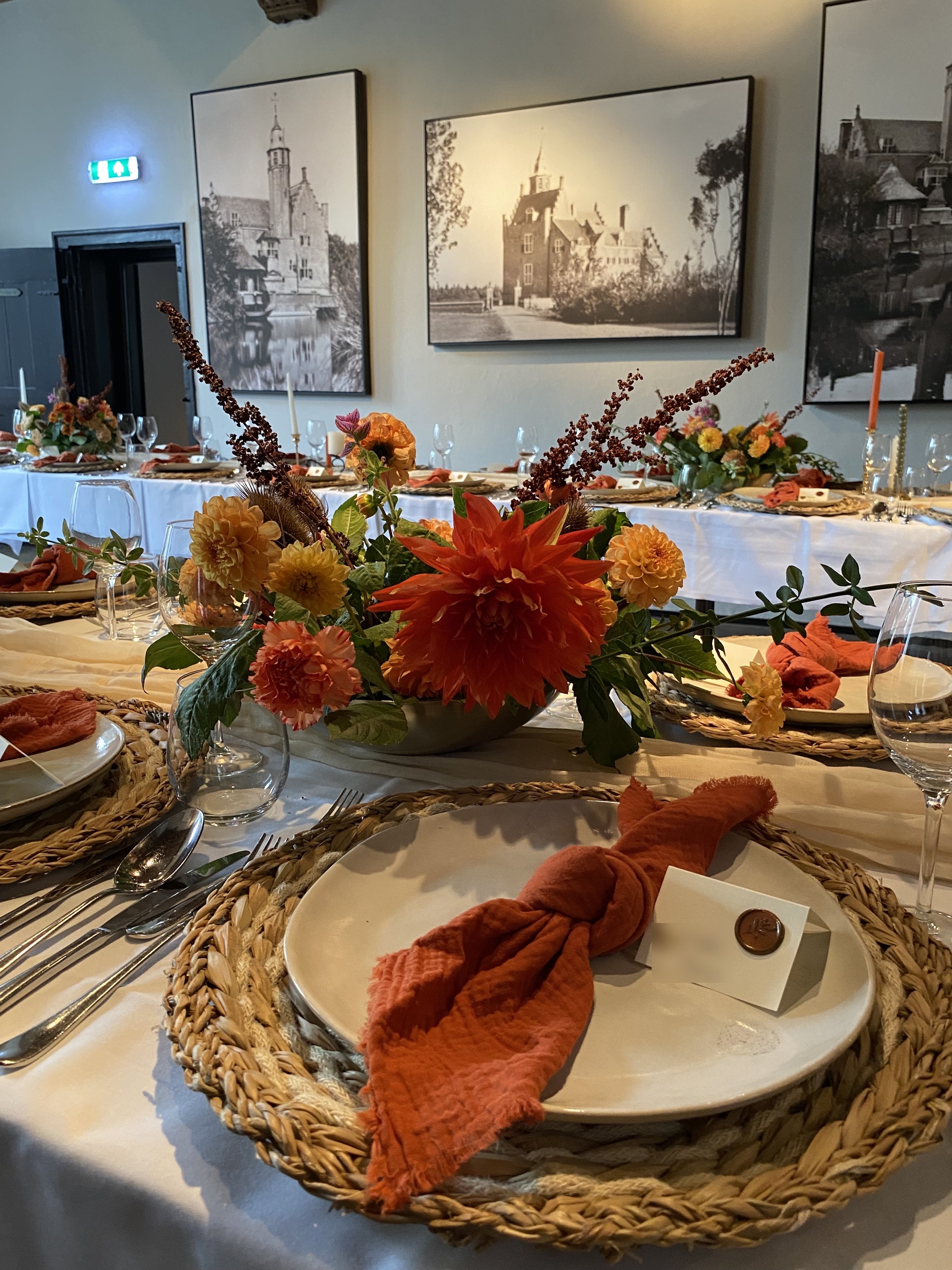 Tablescape detail, K + S wedding, Slot Moermond, Renesse
