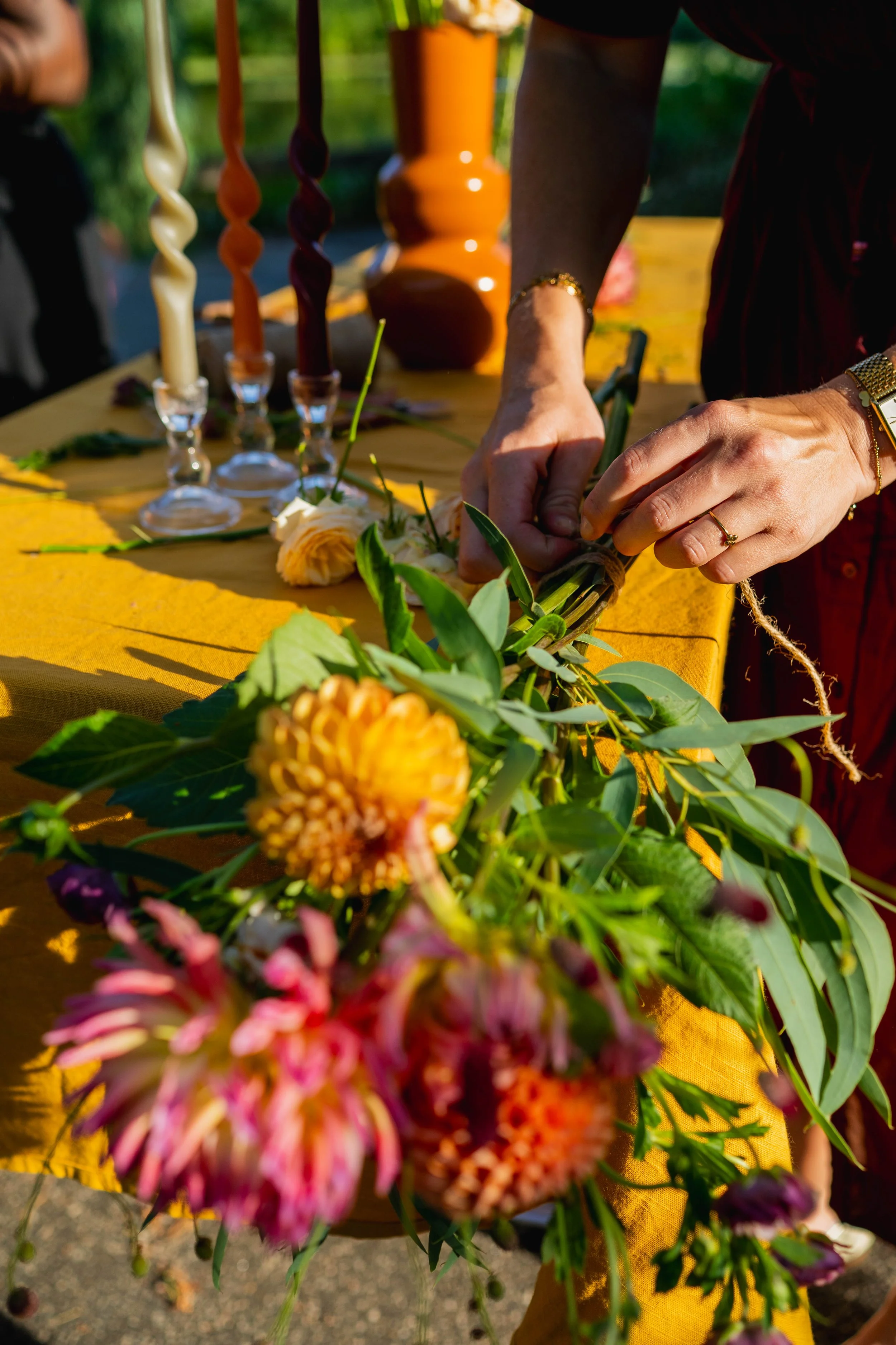 Seasonal flower workshop table setting, MK Floral Atelier, Zoetermeer