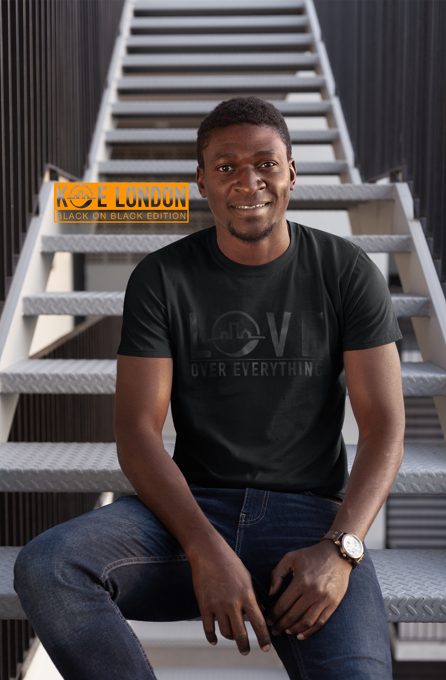 Love Over Everything - Black On Black Tee