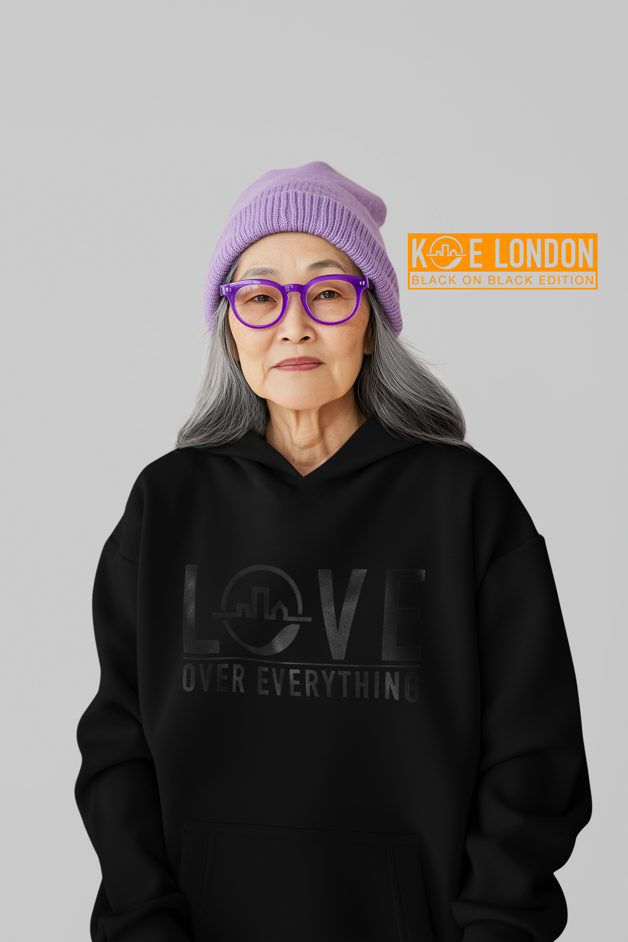 Love Over Everything - Black On Black Hoodie