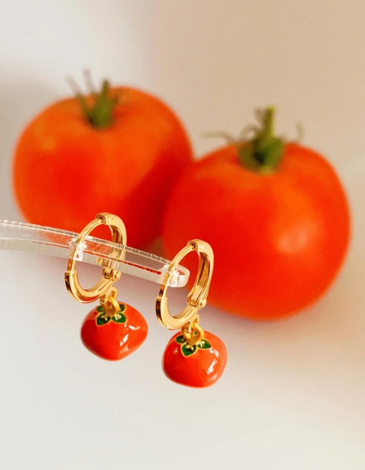 Heirloom Tomato Garden Hoops with Porcelain Blue Hearts — Citrus Table Duo