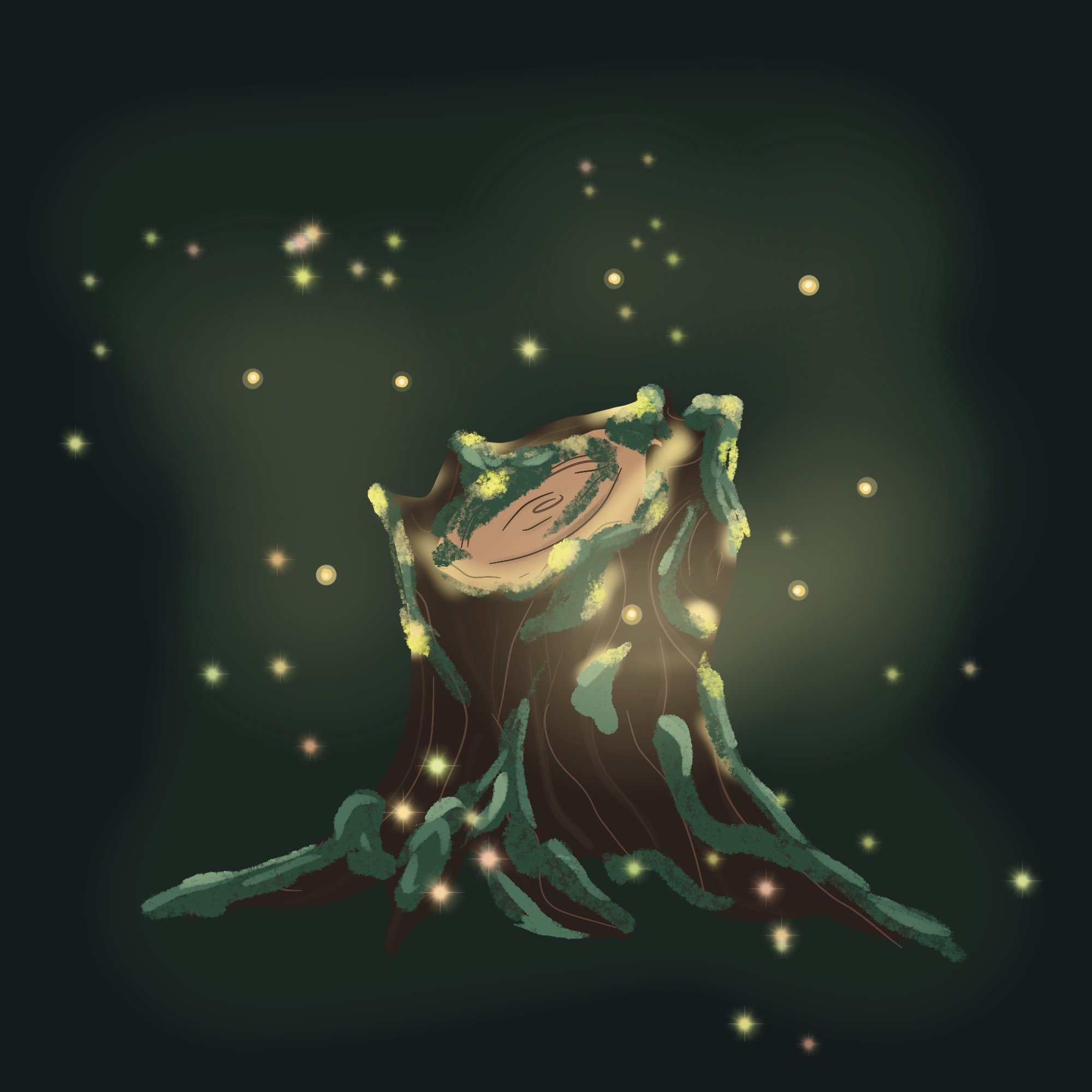 Secrets de la Forêt 2 : Souche d'arbre et lucioles