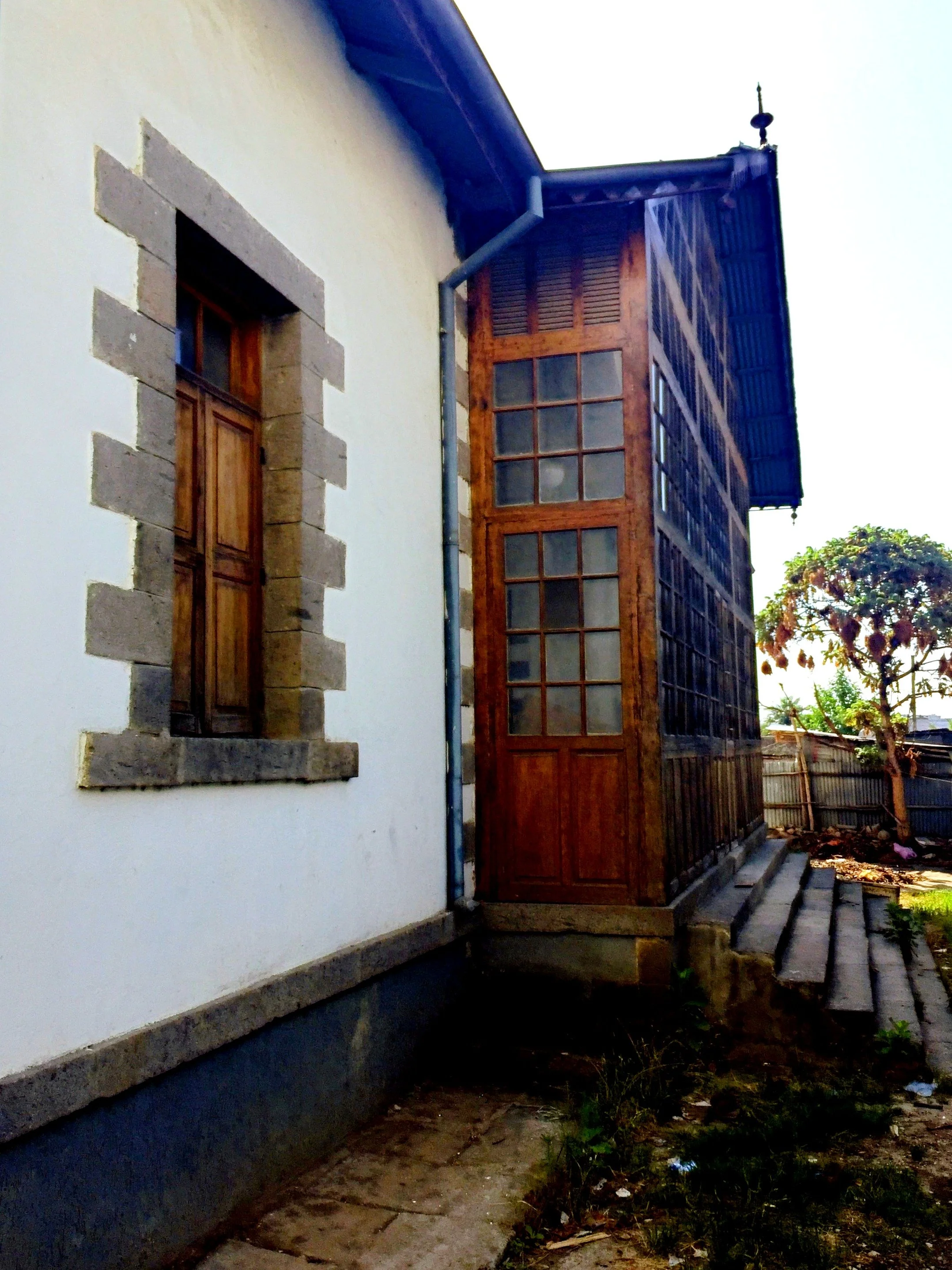 Exterior of the Ethiopian Heritage Trust headquarters in Addis Ababa, a restored historic house dating from 1890 that serves as the Trust's headquarters.