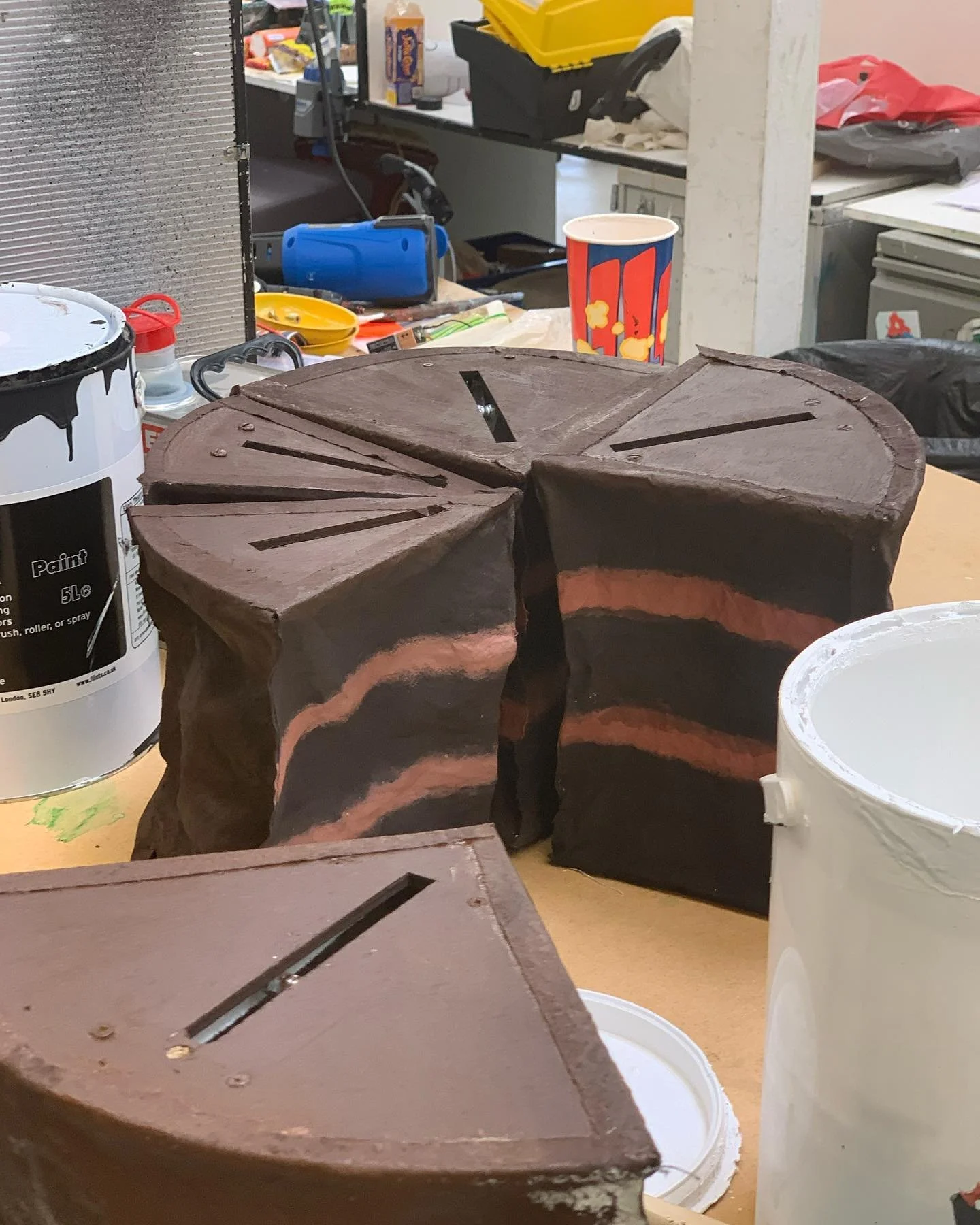 props for matilda jr for @kidzrus_stives. 
cake made over a few months in between university work &amp; blocks painted at the theatre.