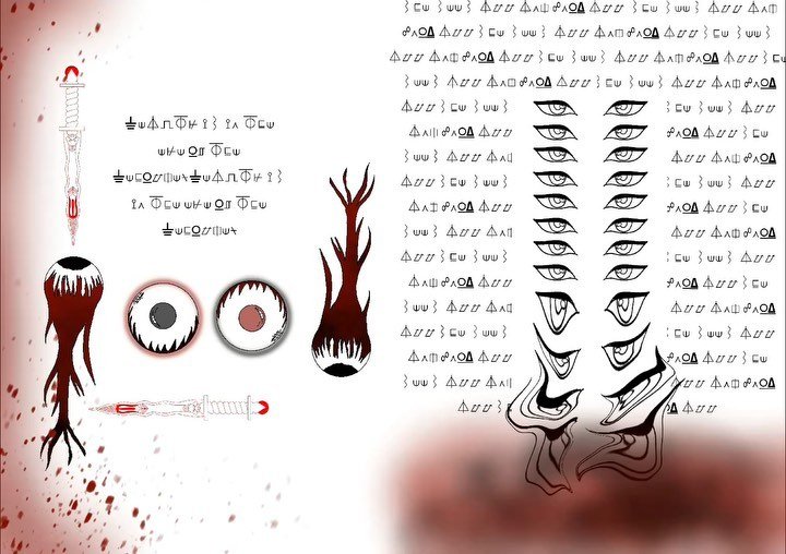 time lapse of three of my pages from my necronomicon ; book of sila.