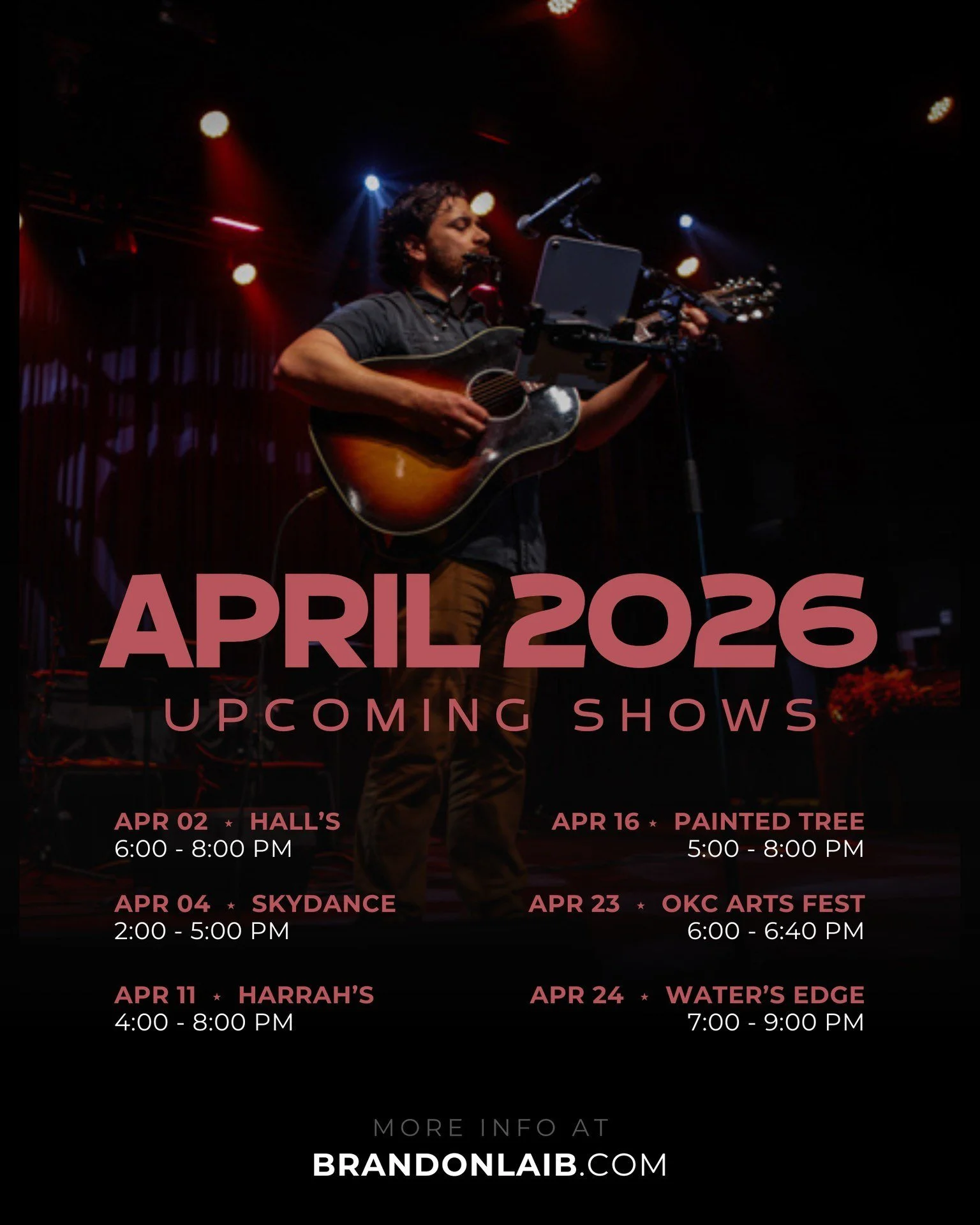 April&rsquo;s shaping up to be a fun one! I'm kicking things off tonight at @thehallspizza, then rolling through the rest of the month with a mix of rooftops, festivals, and a few good hangs with @thecoveralls.

Here&rsquo;s where you can find me:

&