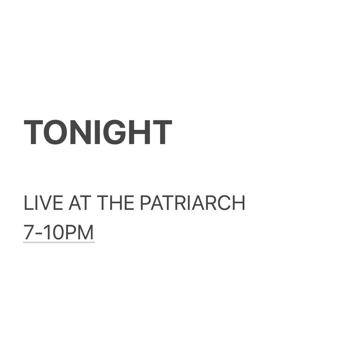 I'll be at @patriarchedmond tonight from 7-10! Come on out!