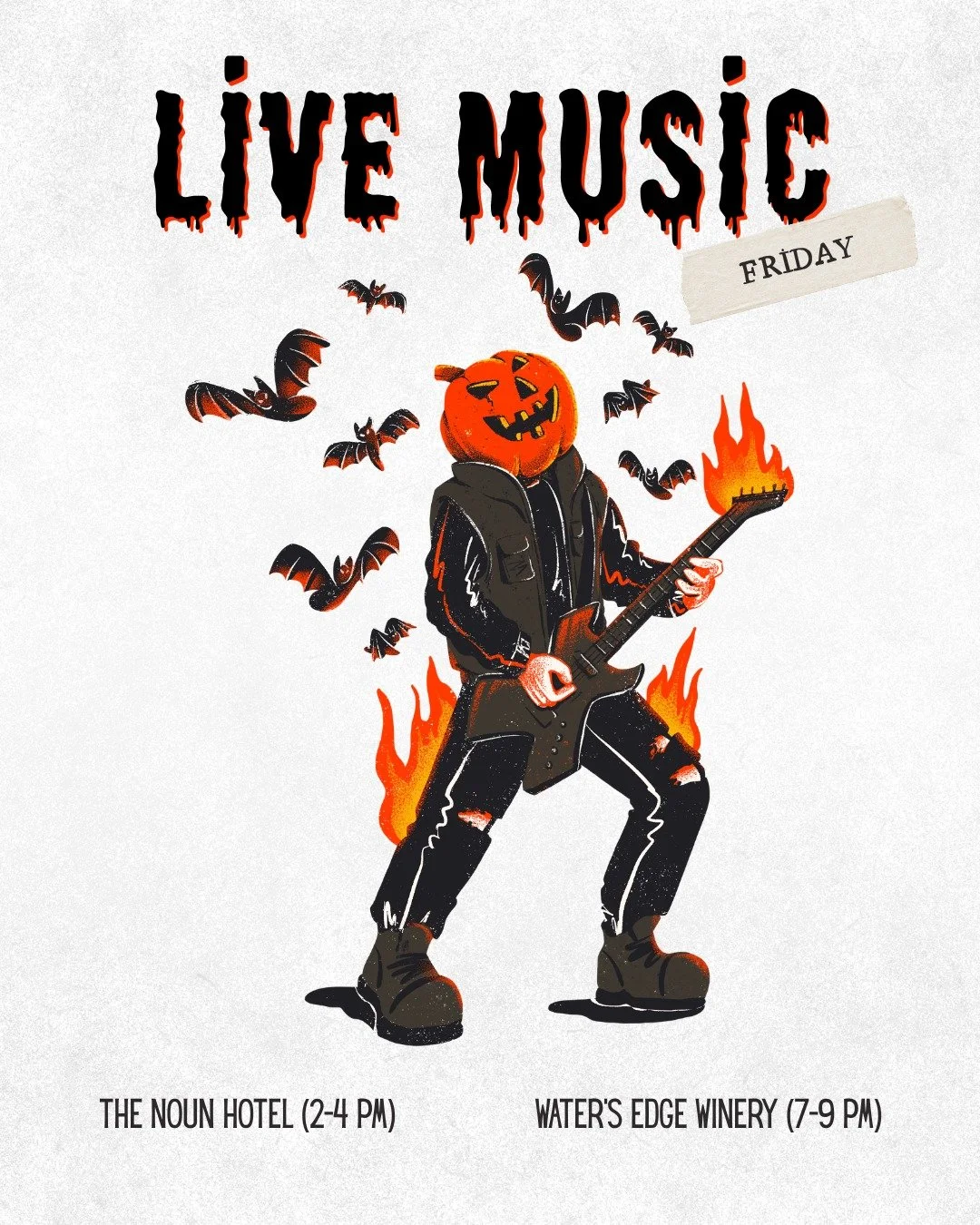 ONE FRIDAY. TWO TREATS. ZERO TRICKS.

I'm kicking off Halloween weekend with a doubleheader on Friday, October 30th!

2&ndash;4 PM | The NOUN Hotel
7&ndash;9 PM | Waters Edge Winery

Hope to see you at one or both as we honor monsters everywhere.