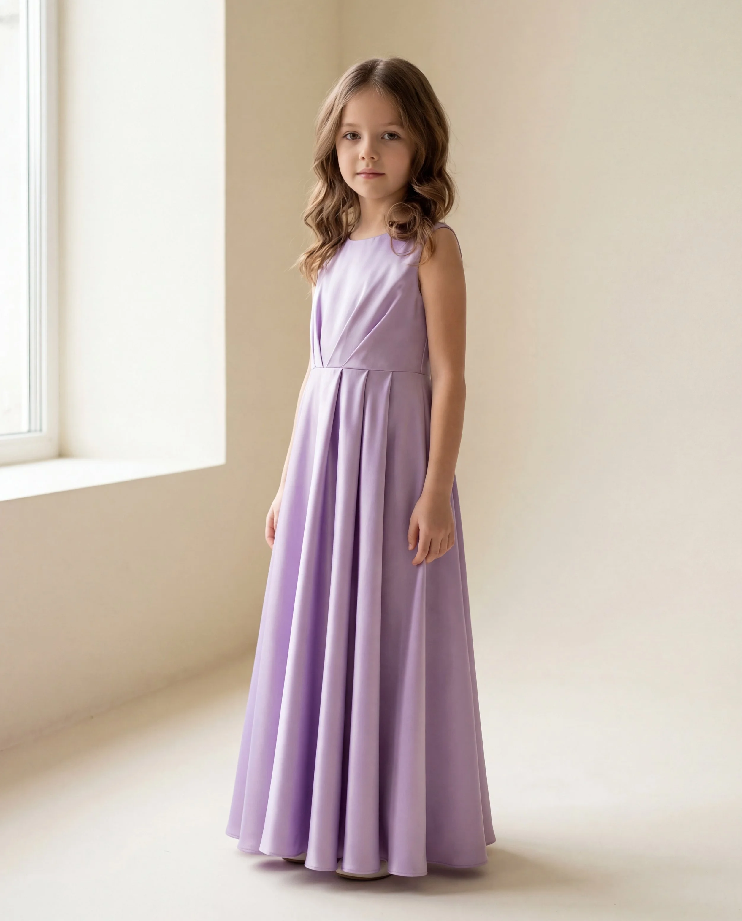 Celeste Lavender Satin Dress