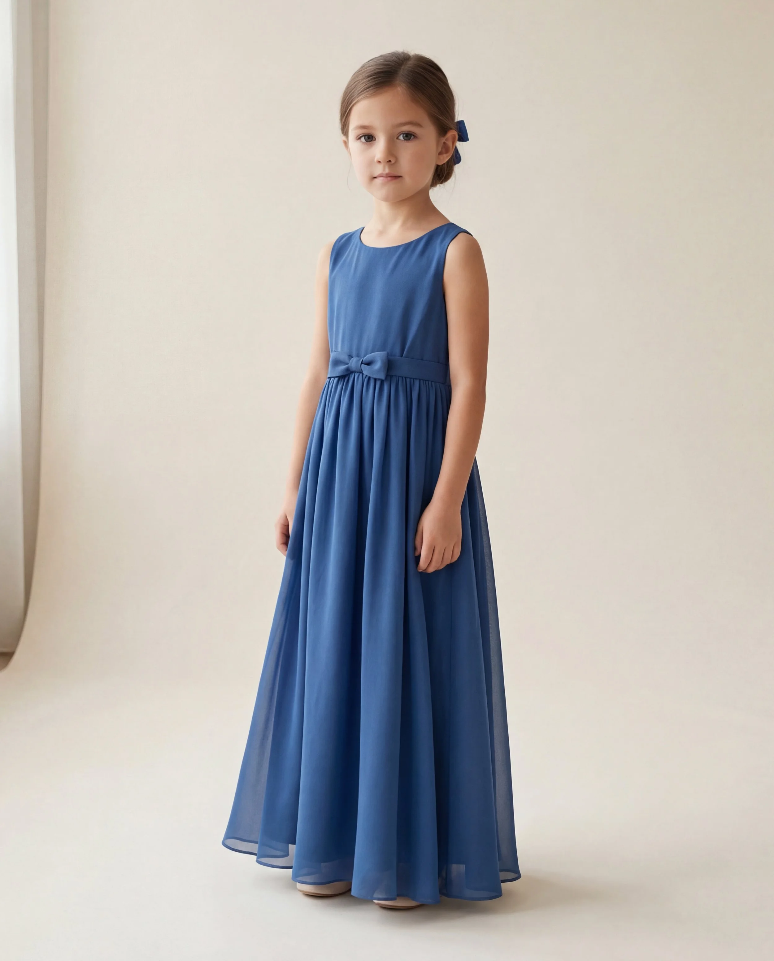 Elara Blue Ribbon Dress