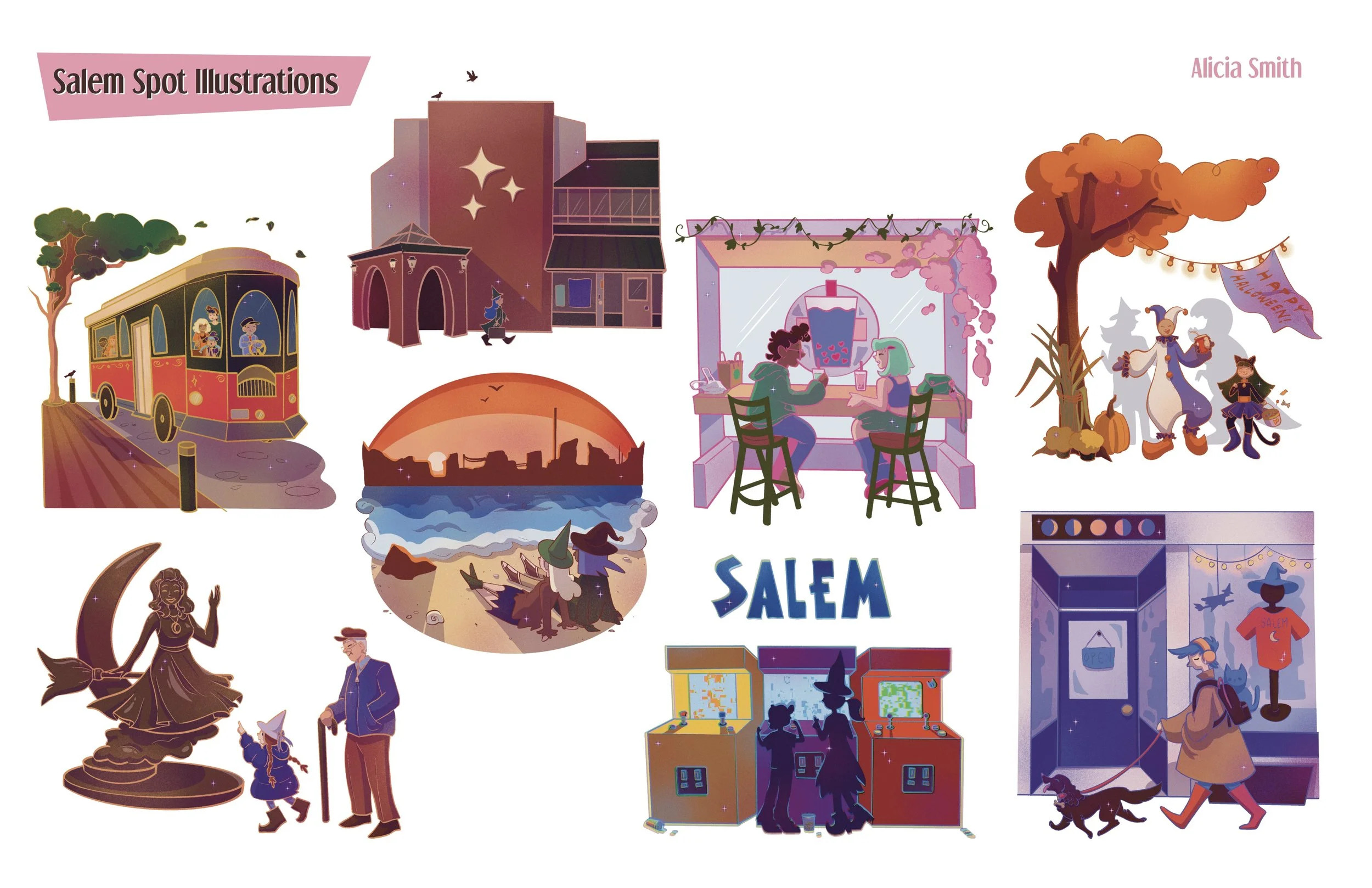 Salem Spot Illustrations