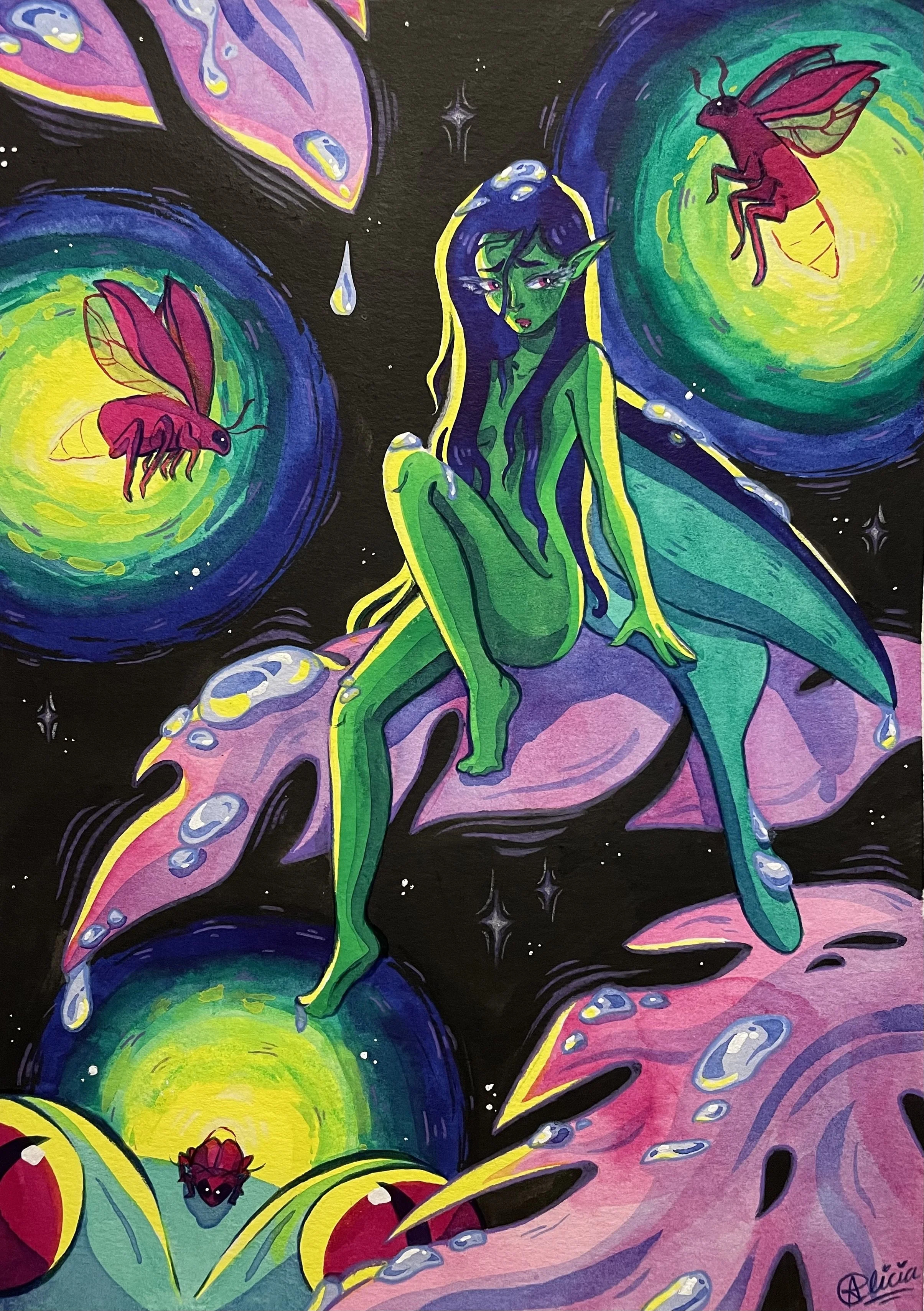Fireflies and Dewdrops