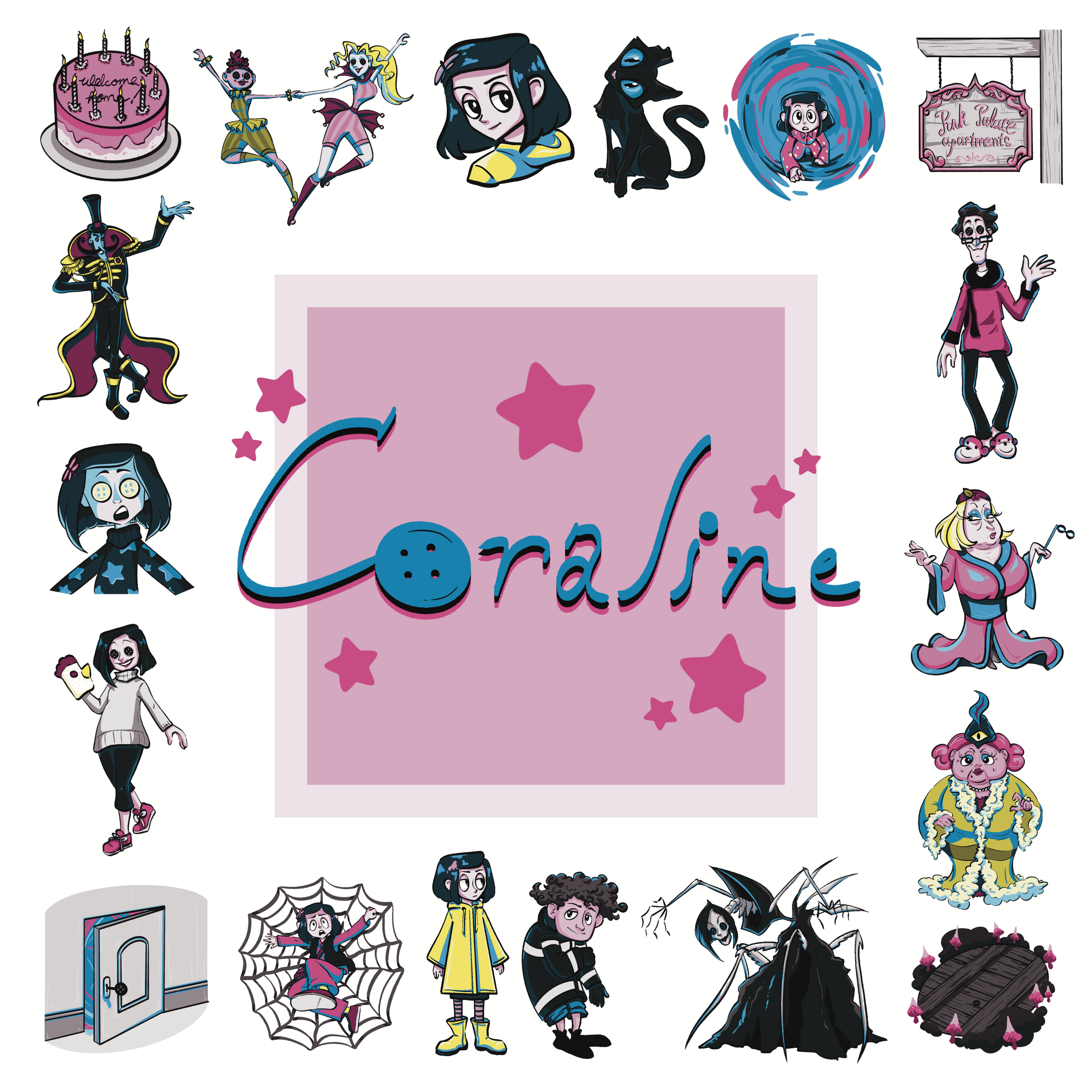 Coraline Spot Illustrations
