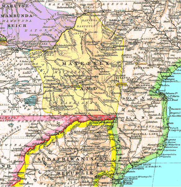 A map of Matabeleland in 1887