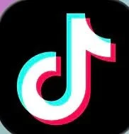 TikTok logo with black background and colorful musical note