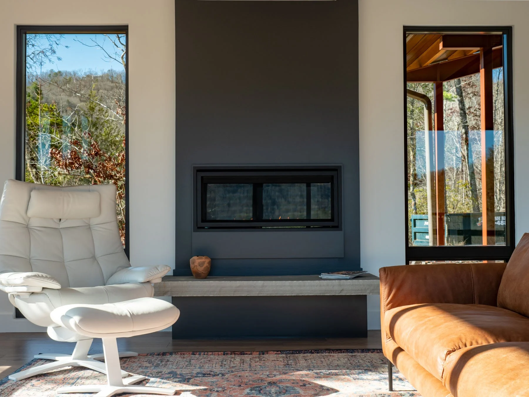 Living Room with Fireplace - Mountain Ridge Custom Builders