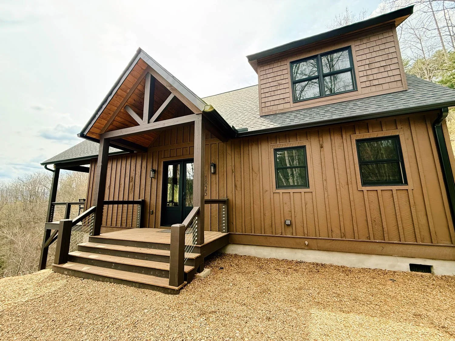 Mountain Custom Home Entrance - Mountain Ridge Custom Builders