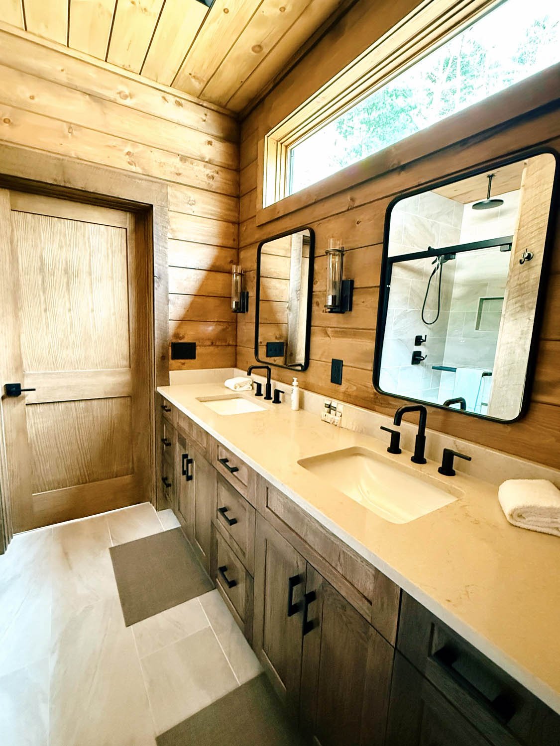 Cabin Bathroom Modern - Mountain Ridge Custom Builders